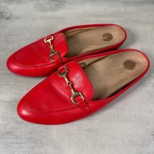 Vionic Red Leather Loafers